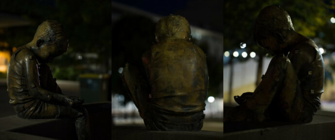 Statue d'un enfant seul, Bordeaux - SONY A7 IV